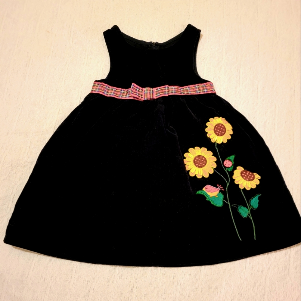 Bonnie Baby Black Corduroy Dress Jumper Ladybug - Picture 1 of 12